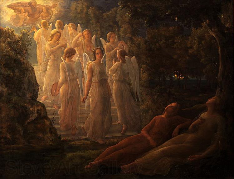 Louis Janmot The golden stairs Norge oil painting art